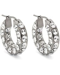 AMINA MUADDI - Jahleel Crystal-embellished Hoop Earrings - Lyst
