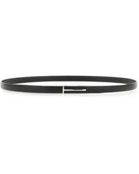 Tom Ford - Hammered-Leather T Slim Belt - Lyst
