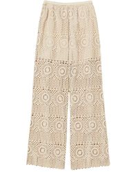 Twinset - Gehaakte Broek Met Wijde Pijpen - Lyst