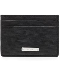 BOSS - Logo-Plaque Leather Cardholder - Lyst