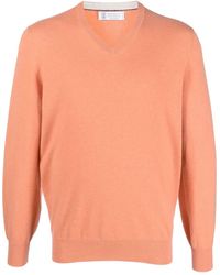 Brunello Cucinelli - Pull En Cachemire À Col V - Lyst