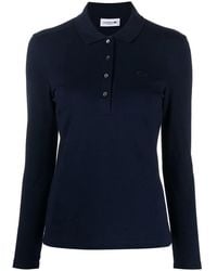 Lacoste - Logo-Patch Long-Sleeve Polo Shirt - Lyst