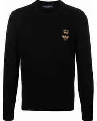 Dolce & Gabbana - Embroidered Virgin Wool Jumper - Lyst
