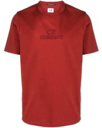 C.P. Company - Logo-embroidered Cotton T-shirt - Lyst