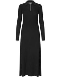 Samsøe & Samsøe - Sanelly Ribbed-Knit Polo-Collar Midi Dress - Lyst