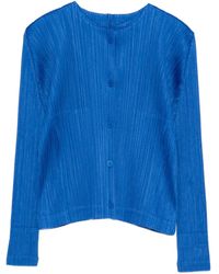 Pleats Please Issey Miyake - Geknöpfte Jacke Mit Falten - Lyst