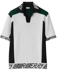 Burberry - Logo Trim​ Wool Polo Shirt - Lyst