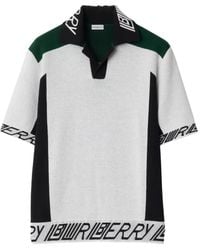 Burberry - Logo Trim​ Wool Polo Shirt - Lyst