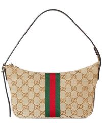 Gucci - Small Lunetta Logo-Pattern Web-Stripe Cross Body Bag - Lyst