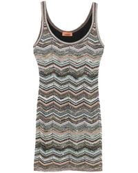 Missoni - Zigzag-Knit Mini Dress - Lyst