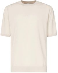 Eleventy - Ribbed-Collar Cotton T-Shirt - Lyst