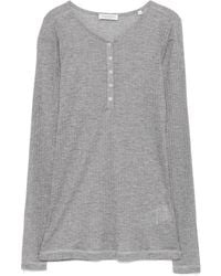 Marc O' Polo - Button-Up Ribbed Henley Top - Lyst