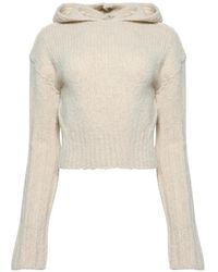 Rick Owens - Cropped Chunky-Knit Hooded Jumper - Lyst
