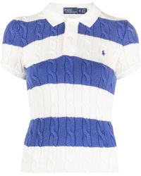 Polo Ralph Lauren - Logo-embroidered Striped Cotton-knit Polo Shirt - Lyst
