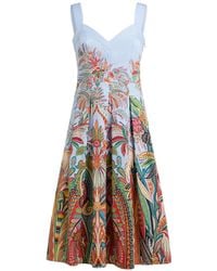 Etro - Paisley-Print Pleated Midi Dress - Lyst