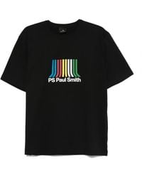 Paul Smith - Crewneck Stripe Logo T-Shirt - Lyst