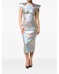 Dolce & Gabbana - Corset-Style Midi Dress - Lyst
