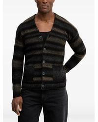 Benetton - Striped-Patern Pocket Cardigan - Lyst