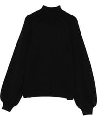 Twinset - High-neck balloon-sleeve sweater - Lyst