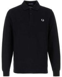 Fred Perry - Long-Sleeve Logo-Embroidered Polo Shirt - Lyst