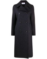 Harris Wharf London Abrigo con doble botonadura de manga larga - Gris