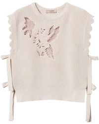 Twinset - Embroidered Lace-Detail Top - Lyst