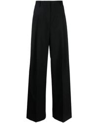 Burberry - Pleated Wide-Leg Wool Trousers - Lyst