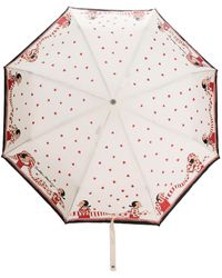 Damen Accessoires Regenschirme Moschino Regenschirm mit Logo-Print in Pink 