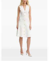 Guess - Ribbed-Knit Button-Down Midi Dress - Lyst