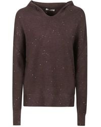 hinnominate - Sequin-Embellished Hooded Sweater - Lyst