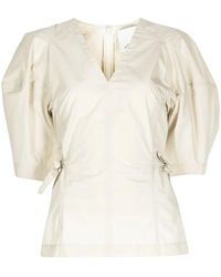 3.1 Phillip Lim - V-Neck Short-Sleeve Top - Lyst