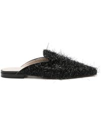 Fabiana Filippi - Textured-Finish Square-Toe Mules - Lyst