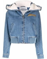 Lanvin - Veste en jean à logo brodé - Lyst