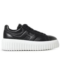 Hogan - H-Stripes Logo-Patch Platform Sneakers - Lyst