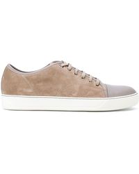 Lanvin - Panelled Suede Low-top Sneakers - Lyst