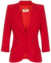 Elisabetta Franchi - Jacket Made Of Lightweight Crêpe Fabric And Satin - Lyst