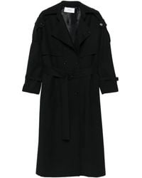 Lardini - Double-Breasted Belted Trench Coat - Lyst