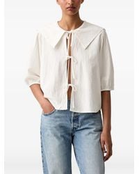 Marc O' Polo - Blouse Nouée À Col Marin - Lyst