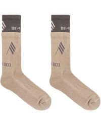 The Attico - Taupe Socks With Logo - Lyst