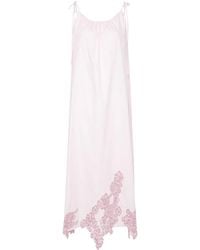 Acne Studios - Floral-Lace Detail Poplin Midi Dress - Lyst
