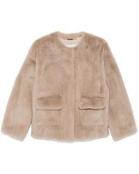 Manzoni 24 - Round-Neck Flap-Pocket Coat - Lyst
