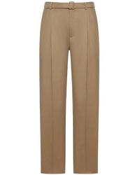 Saint Laurent - Pantalones De Vestir Con Cinturón - Lyst