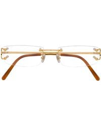 Cartier - Rectangular Frame Glasses - Lyst