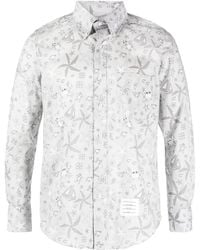 Thom Browne - Printed Cotton Shirt - Lyst