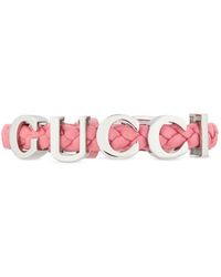 Gucci - Logo-lettering Leather Bracelet - Lyst