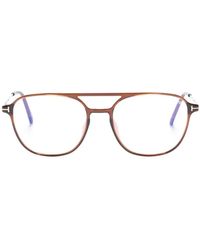 Tom Ford - Tortoiseshell-Effect Pilot-Frame Glasses - Lyst