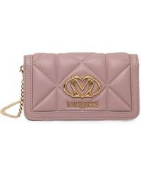 Love Moschino - Gesteppte Umhängetasche Mit Logo-Schild - Lyst