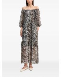 Ouí - Off-Shoulder Animal-Print Maxi Dress - Lyst