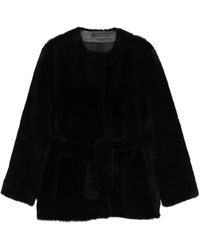 TOTEME - Belted Shearling Jacket - Lyst