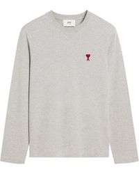 Ami Paris - Cotton Ami De Coeur Long Sleeves T-Shirt - Lyst